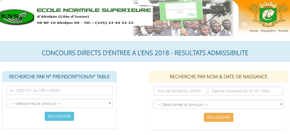 Résultats concours ENS abidjan 20232024 ci concours directs Kamerpower™